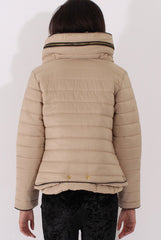 Beige Padded Coat - Zara-Coats