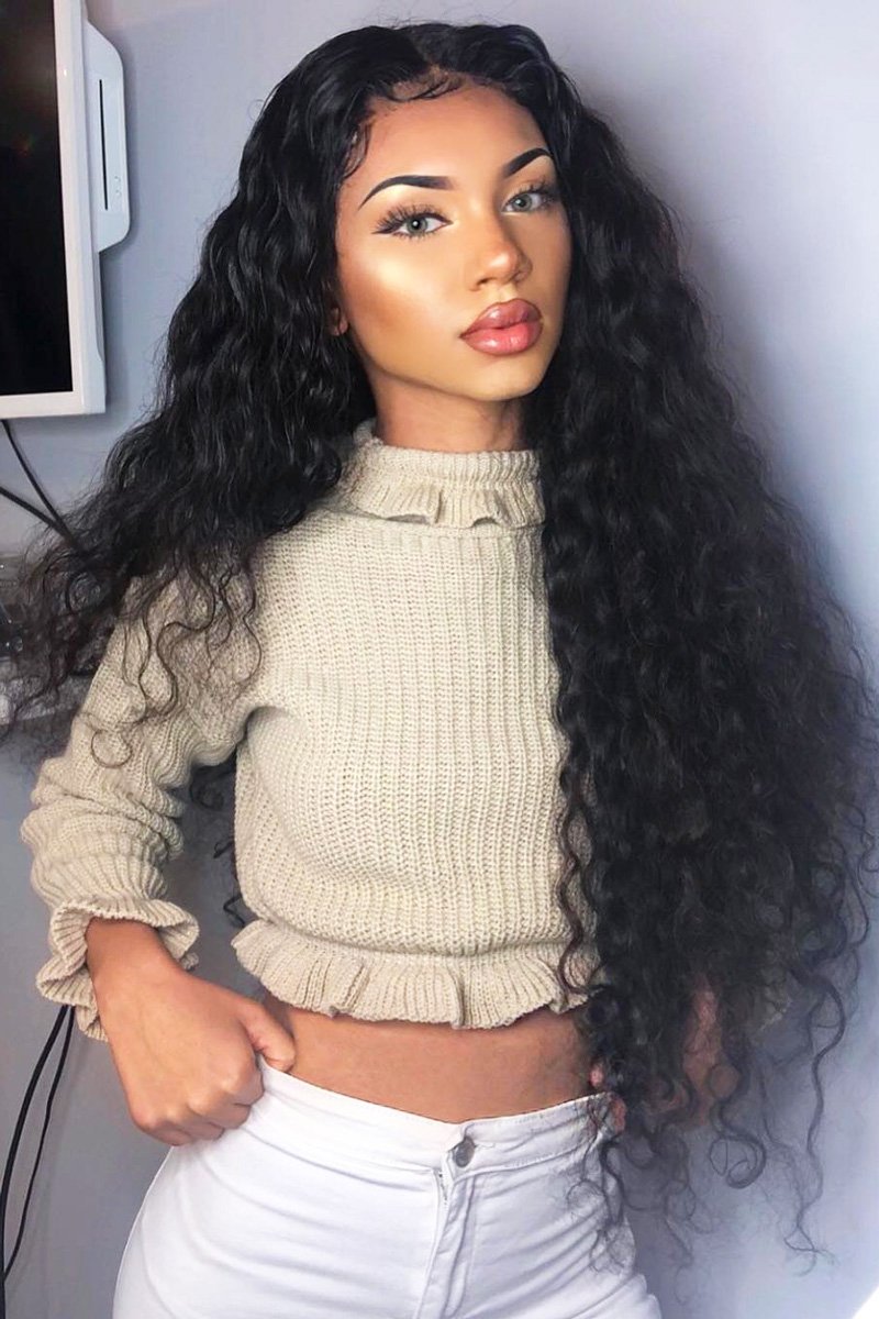 Beige Ruffle Hem Chunky Knit Crop Jumper - Alannah-Crop Jumper