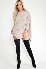 Beige Scallop Hem Knit Jumper - Elyssa-Jumper