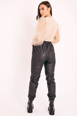 Beige Sequin Mesh Sleeve Fluffy Yarn Jumper - Olisa-Jumper