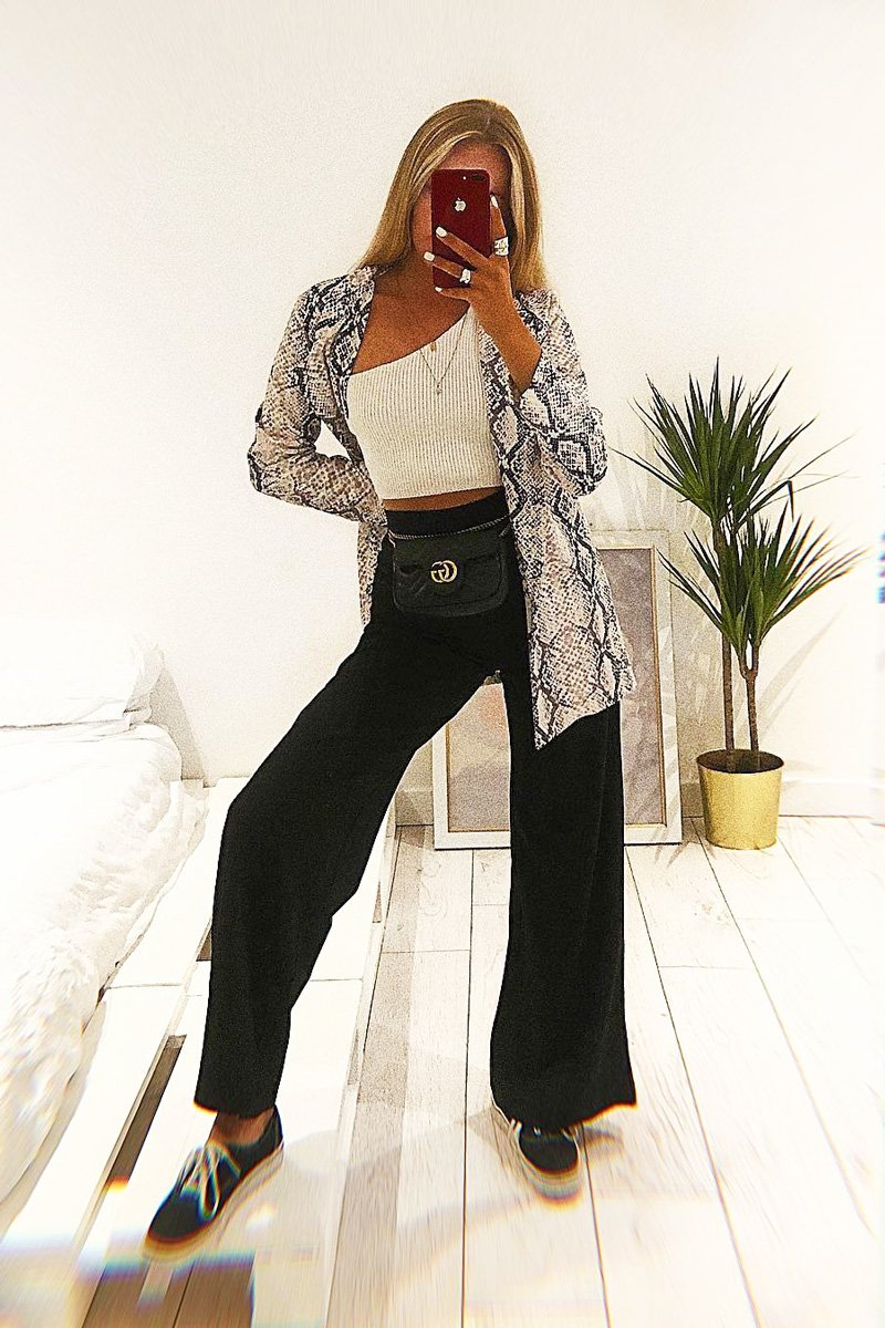 Beige Snake Print Button Casual Blazer - Kamora-Jackets