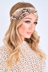 Beige Snake Print Head Band - Camoni-Accessories