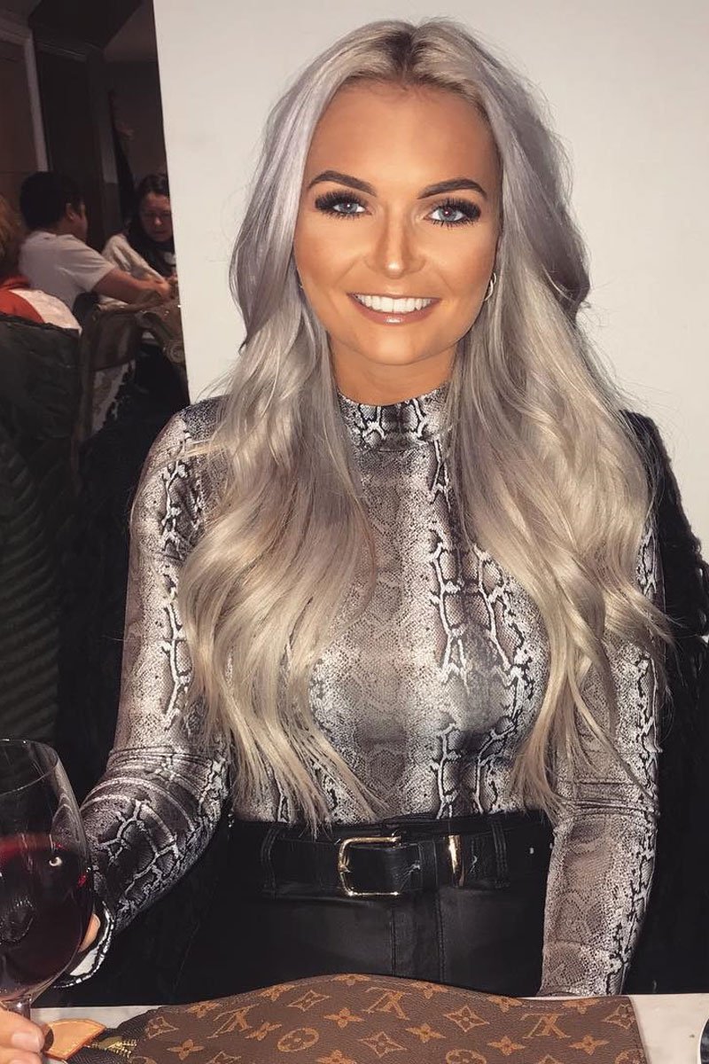 Beige Snake Print High Neck Long Sleeve Bodysuit - Monique-Bodysuits