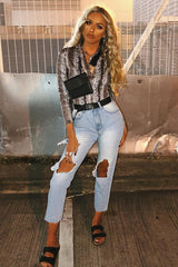 Beige Snake Print Plunge Long Sleeve Bodysuit - Kindra-Bodysuits