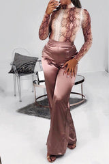 Beige Snake Print Slinky High Neck Bodysuit - Abira-Bodysuits