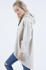 Beige Star Diamante Oversized Hoodie - Sarah-Loungewear