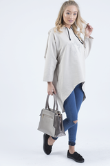 Beige Star Diamante Oversized Hoodie - Sarah-Loungewear