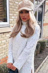 Beige Teddy Fabric Baker Boy Cap - Bryla-Hats