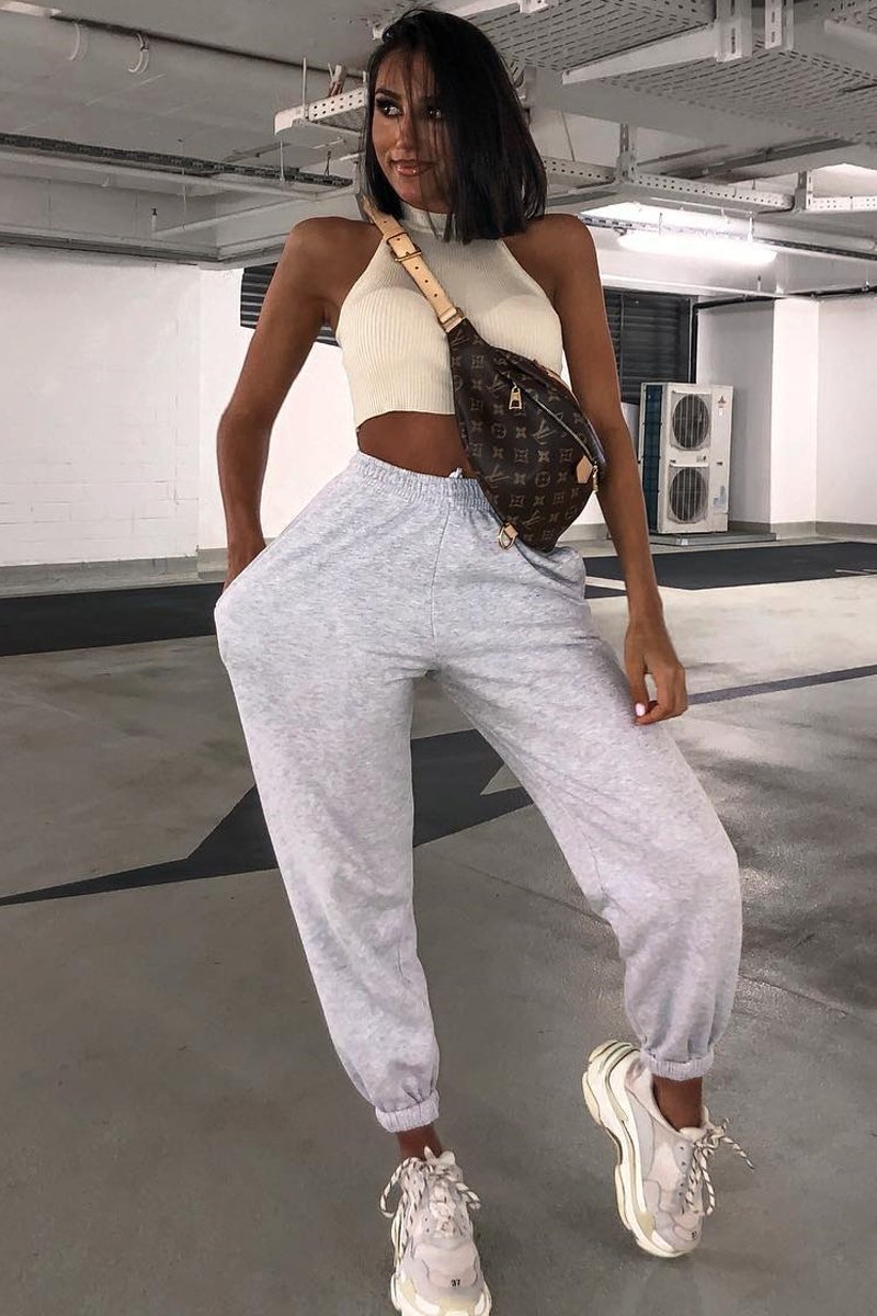 Beige Thick Rib Halter Neck Crop Top - Aariella-Crop Tops