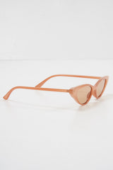 Beige Tinted Lens Mini Cat Eye Sunglasses - Ezrie-Sunglasses