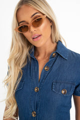 Beige Tinted Lens Mini Cat Eye Sunglasses - Ezrie-Sunglasses