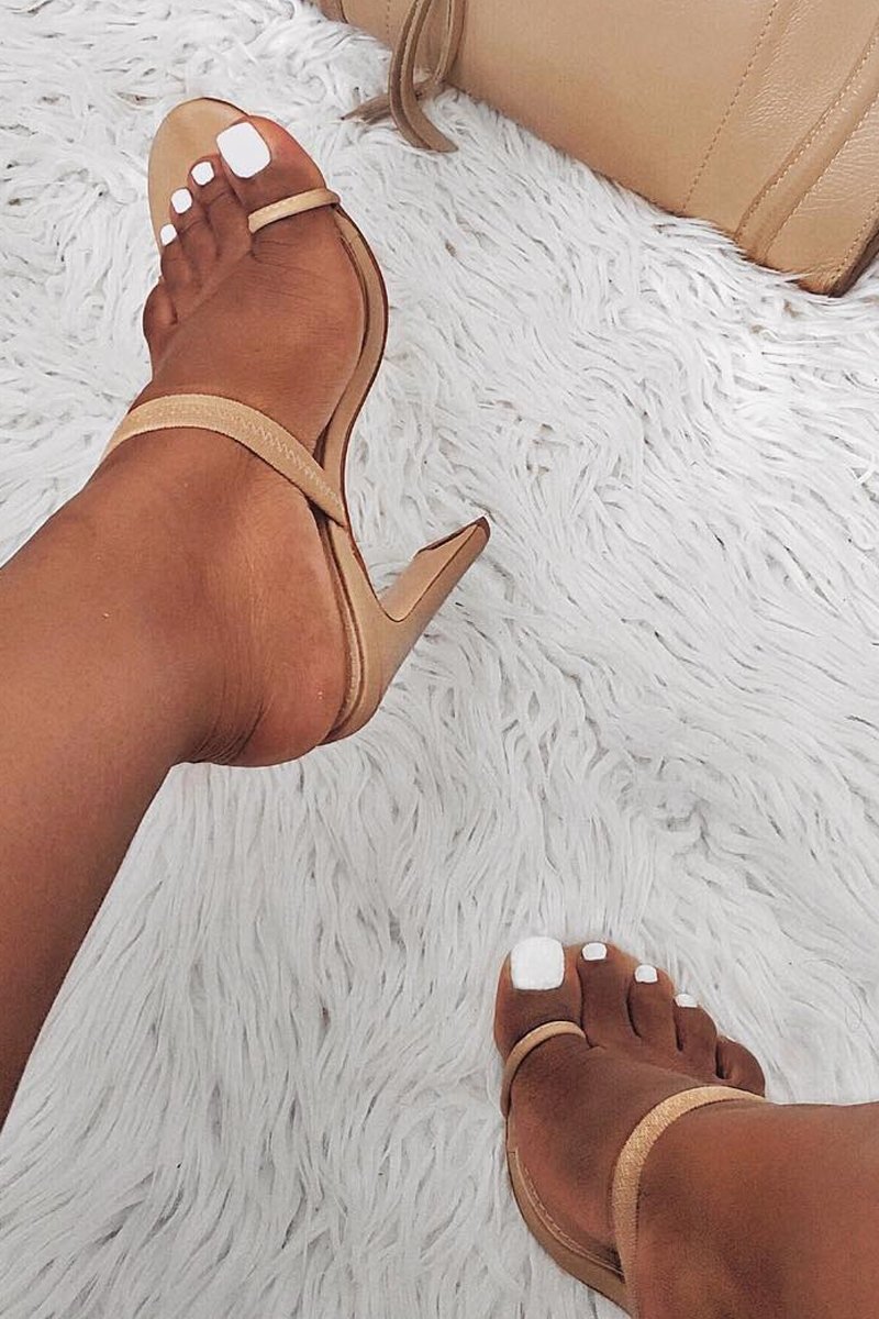 Beige Toe Cuff Faux Leather Mules - Abria-Shoes