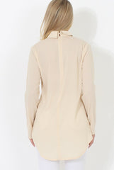 Beige V Front Top - Sage-Tops