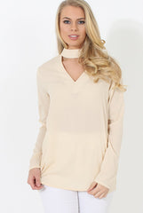 Beige V Front Top - Sage-Tops