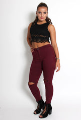 Belle Black Cut Out Crop Top-Tops