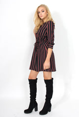 Bernice Black and Red Striped Shirt-Shirts