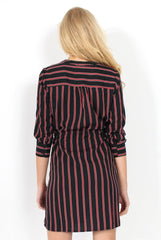 Bernice Black and Red Striped Shirt-Shirts