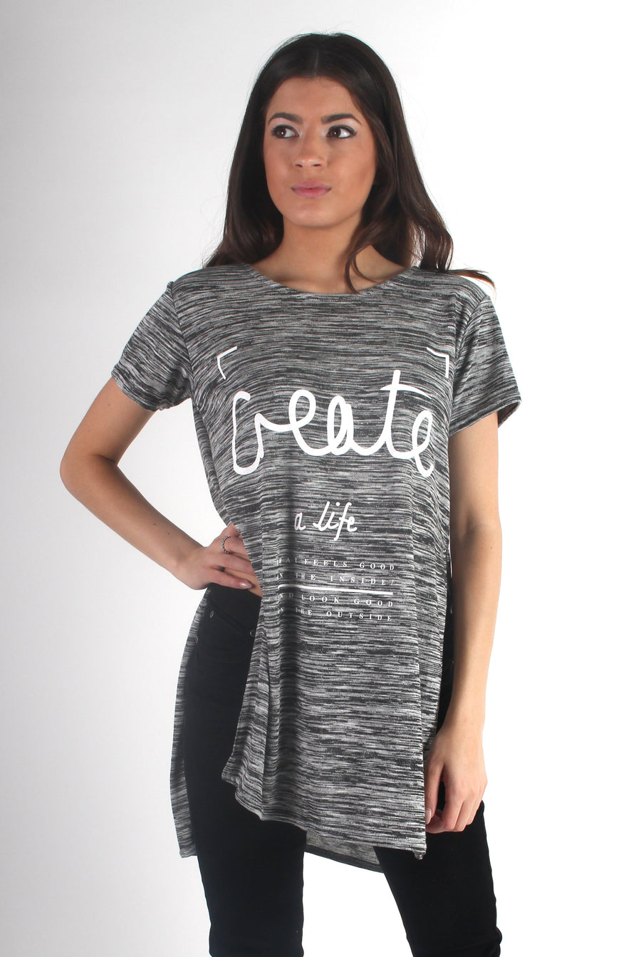 Beth Grey Create A Life Slogan Top-Tops