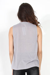 Beth Grey Side Panel High Neck Top-Tops