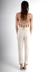 Bethan Apricot Low Tie Back Jumpsuit-Jumpsuits