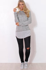 Betty Grey Panel Hoodie-Hoodies