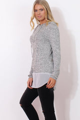 Betty Grey Panel Hoodie-Hoodies