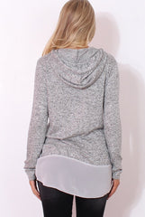 Betty Grey Panel Hoodie-Hoodies