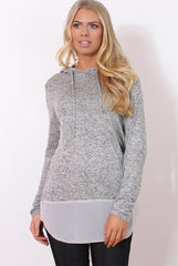 Betty Grey Panel Hoodie-Hoodies