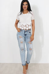 Biddy White Crochet Top-Tops