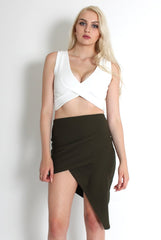 Billy Khaki Asymmetric Skirt-Skirts
