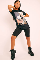 Black A La Mode Graphic T-shirt - Nala-T-shirt