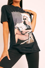 Black A La Mode Graphic T-shirt - Nala-T-shirt