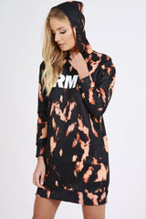 Black Acid Wash Army Hoodie - Aime-Loungewear