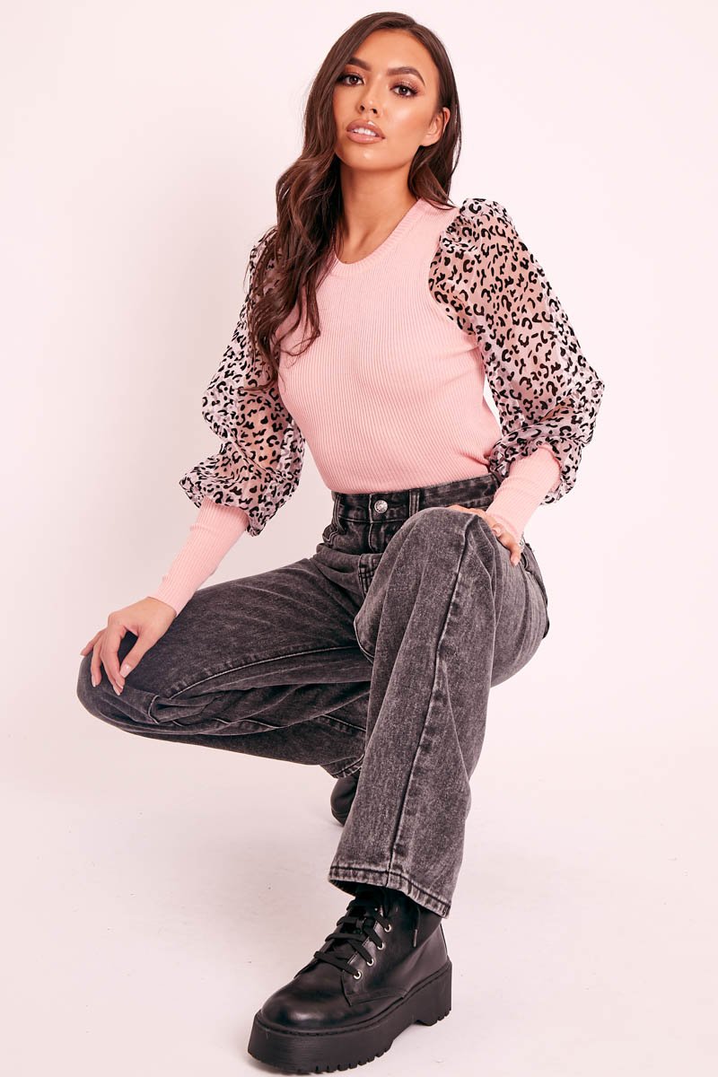 Black Acid Wash Oversized Mom Jeans - Danielle-Jeans