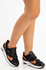 Black Adjustable Strap Multi Trainers - Zeva-Trainers