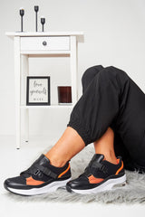 Black Adjustable Strap Multi Trainers - Zeva-Trainers