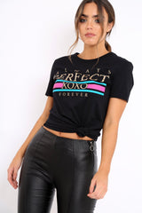 Black Always Perfect Slogan T-shirt - Analise-Tops