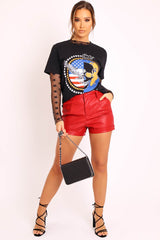 Black American Slogan Printed T-shirt - Posie-T-shirt