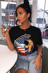 Black American Slogan Printed T-shirt - Posie-T-shirt