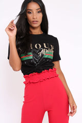 Black Amour Always Slogan T-shirt - Esmay-Tops