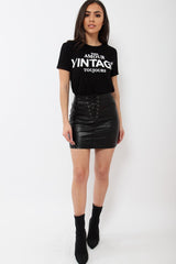 Black Amour Vintage Slogan T-shirt - Jennie-Tops
