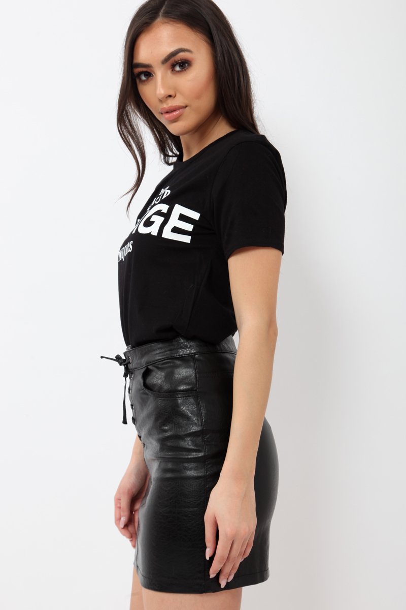 Black Amour Vintage Slogan T-shirt - Jennie-Tops