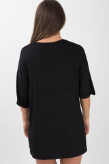 Black Anarchy Cut Out Pin Detail T-Shirt Dress - Lollie-Dresses