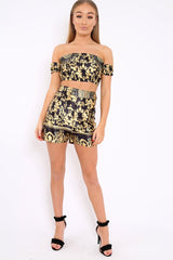 Black And Gold Scarf Co-Ord Set - Phenie-Co-ords