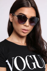Black And Purple Metal Frame Sunglasses - Izzie-Sunglasses
