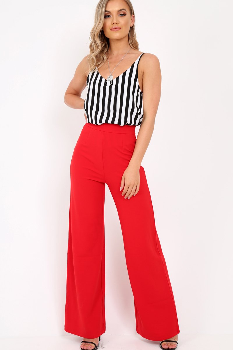 Black And White Cami Strap Top - Aalyah-Tops