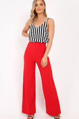 Black And White Cami Strap Top - Aalyah-Tops