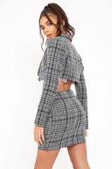 Black And White Cropped Blazer - Keilee-Jackets