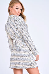 Black And White Tweed Blazer And Skirt Co-ord - Carah-Co-ords