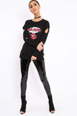 Black Anti Social Slogan Jumper - Aaruhi-Jumper